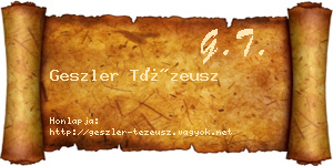 Geszler Tézeusz névjegykártya